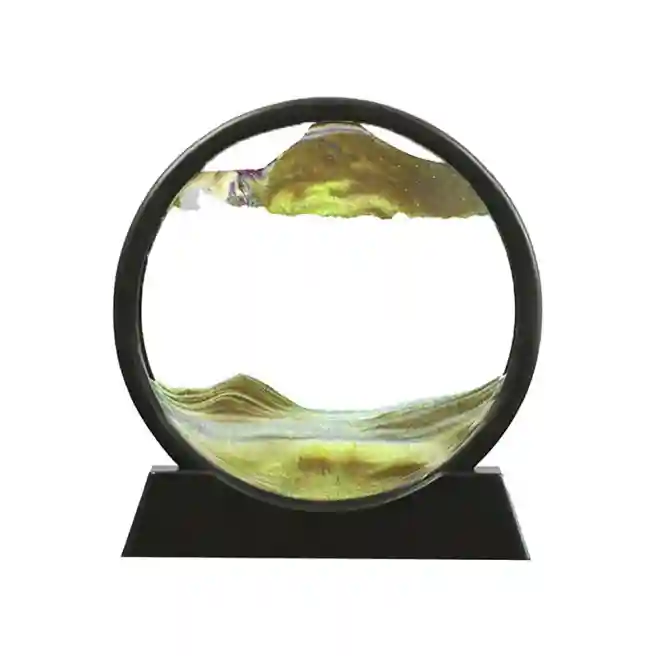 Cadru 3d cu nisip în mișcare, 15х16х3,5 cm, culoare galbenă