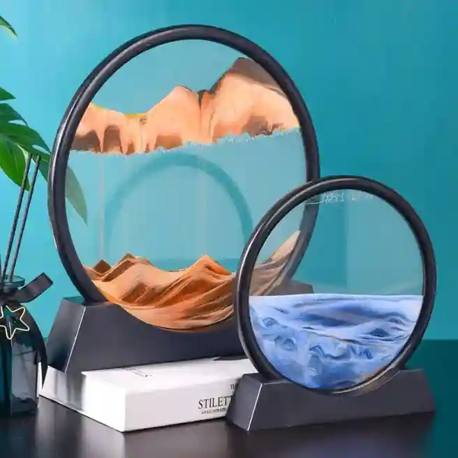 Cadru 3d cu nisip în mișcare, 18х19х4 cm, neagră