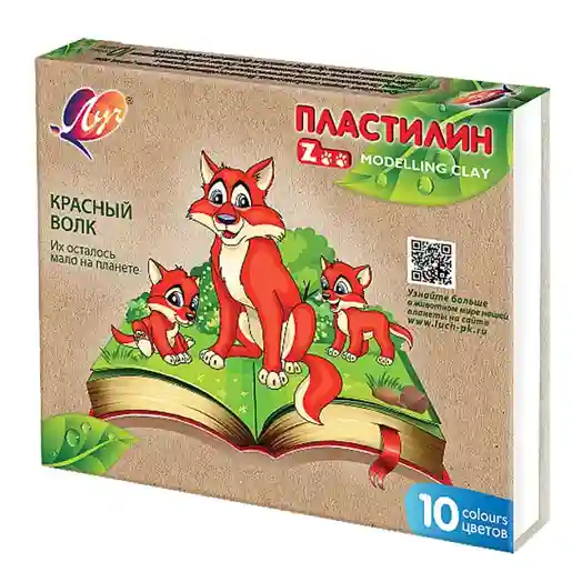 Plastilină 10 culori, 150 gr. ZOO (Luci)