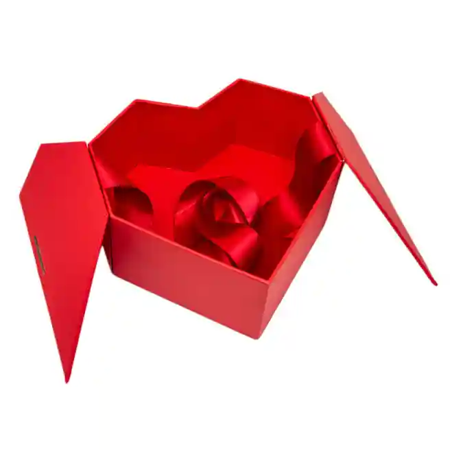 Коробка подарочная "Сердце", с атлассной лентой, 21*21*10 см, красная