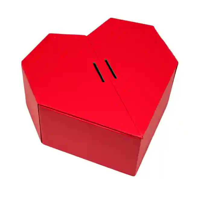 Коробка подарочная "Сердце", с атлассной лентой, 21*21*10 см, красная