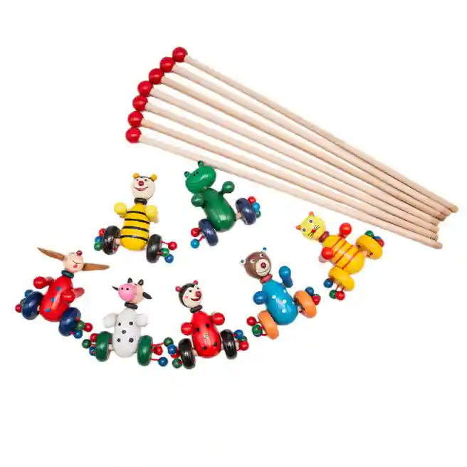 Jucarie trage-impinge "Animalute", lemn, cod 542011, în assortiment