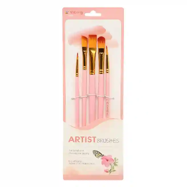 Set de 5 pensule Yalong roz