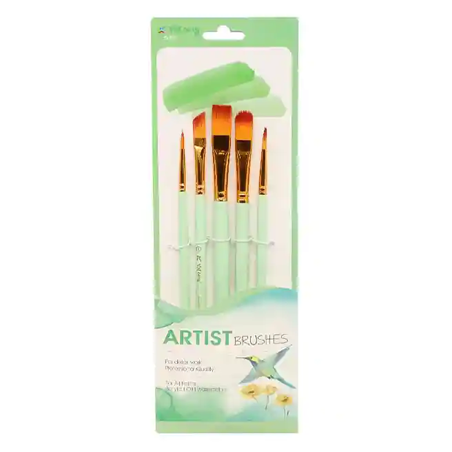 Set de 5 pensule Yalong verde