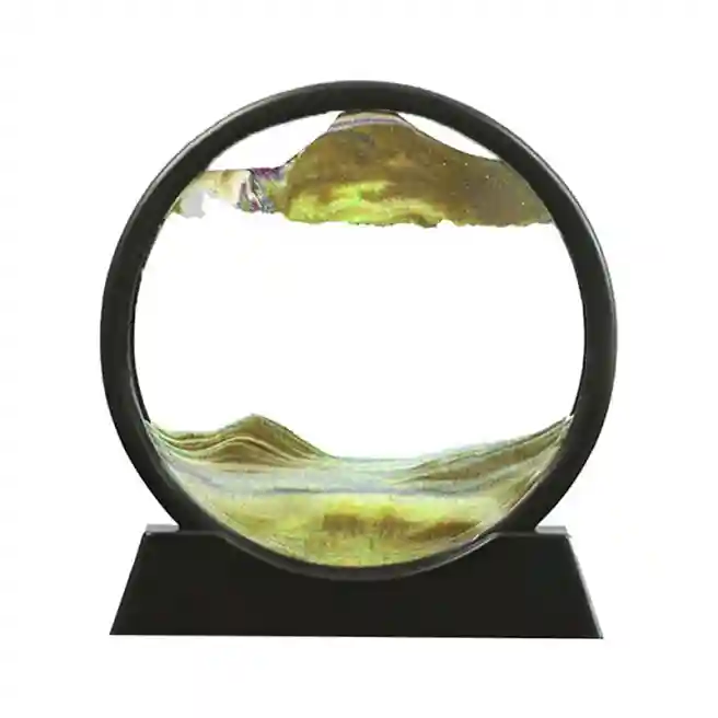 Cadru 3d cu nisip în mișcare, 18х19х4 cm - galbenă