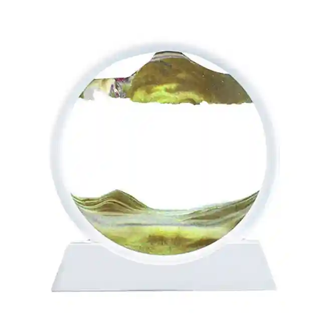 Cadru 3d cu nisip în mișcare, 18х19х4 cm - galbenă