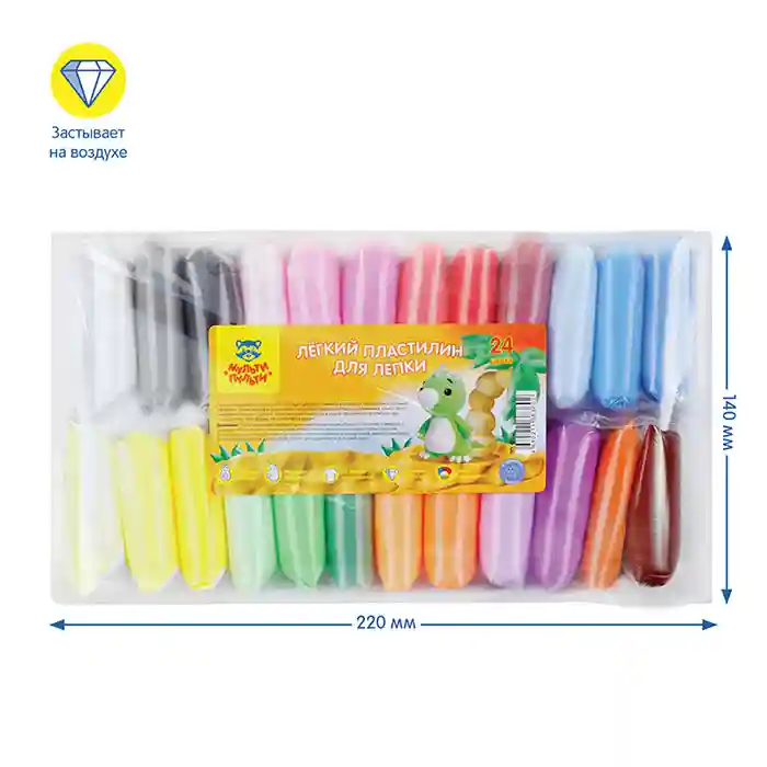 Air plastilină Mulți-Pulti, 24 culori, 240 g