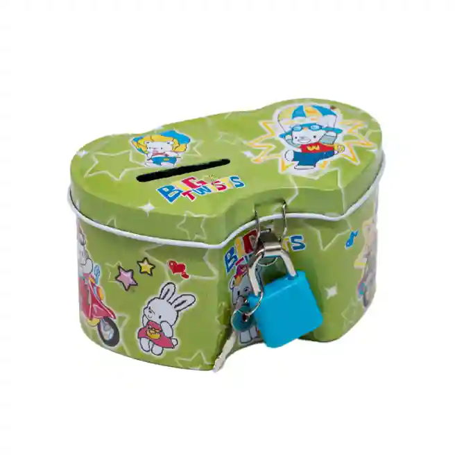 Pușculiță din fier „Inima dublă”, verde, FS-019, cod 582238