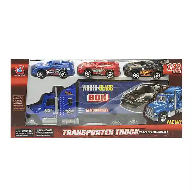 Camion-transportator "World Class", 1:32, albastru, cod 652135
