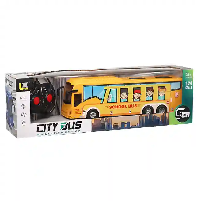 Autobuz școlar 1:24 cu lumină și RC, cod 844226