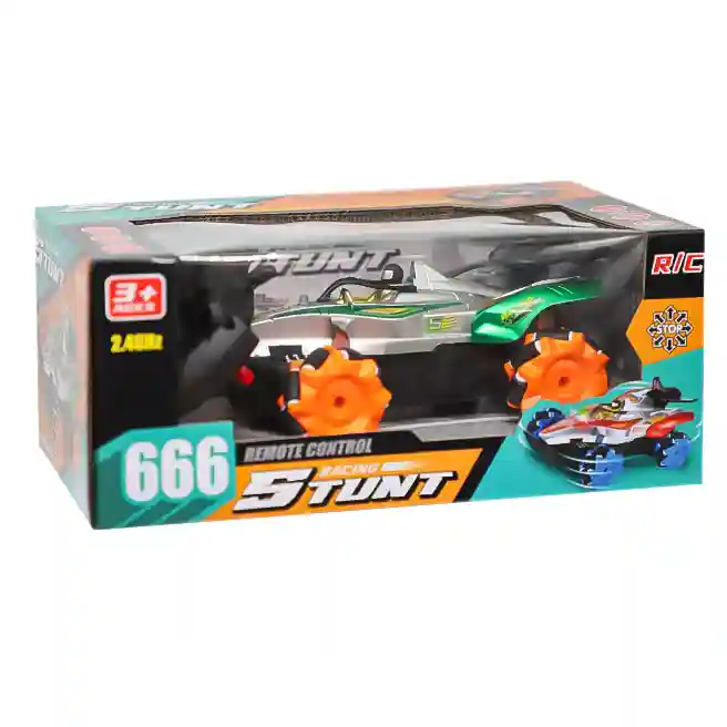 Mașină de curse cu lumină și RC, verde, art 879018
