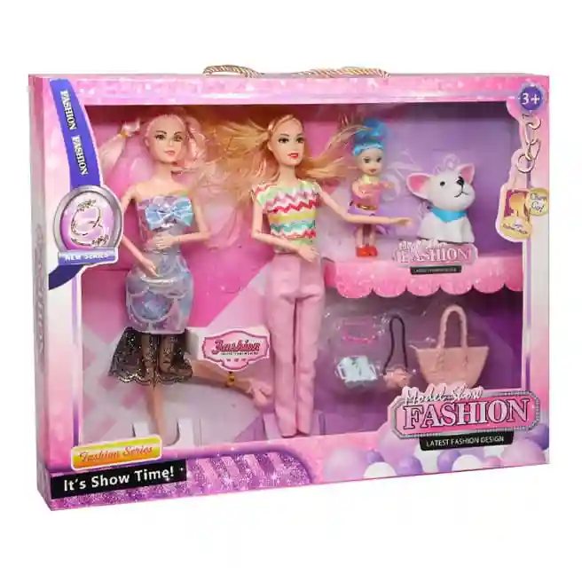 Set de păpuși cu un câine și accesorii, cod 844241
