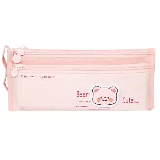 Школьный пенал Bear лазурный/розовый