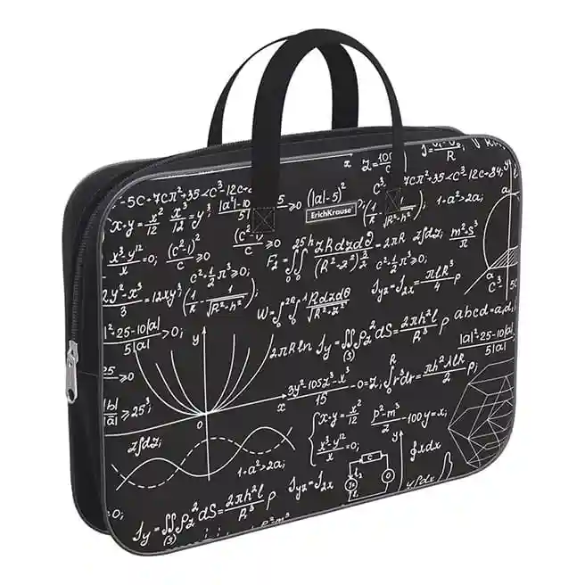 Servieta port-desen cu fermoar, textil, ErichKrause Algebra, A4+