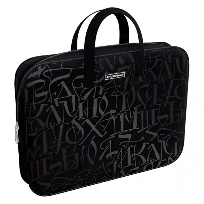 Servieta port-desen cu fermoar, textil, ErichKrause Lettering, A4+