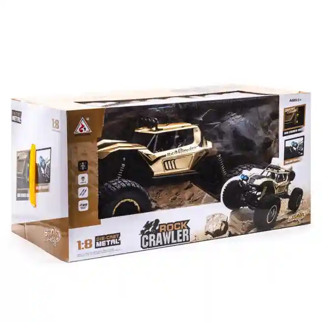 Mașină 1:8 cu telecomandă "Rock Crawler" 2028 aurie, cod 442047