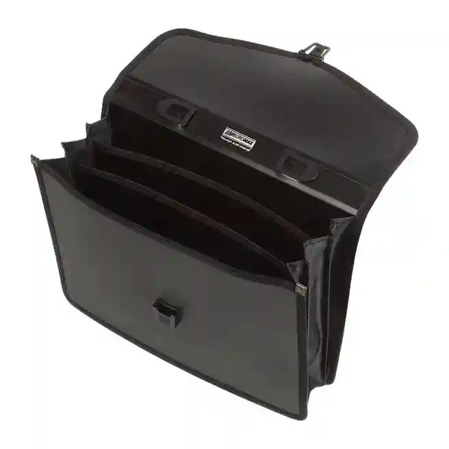 Geantă din plastic BUROMAX 3734, cu 3 secții, 35 mm, neagră