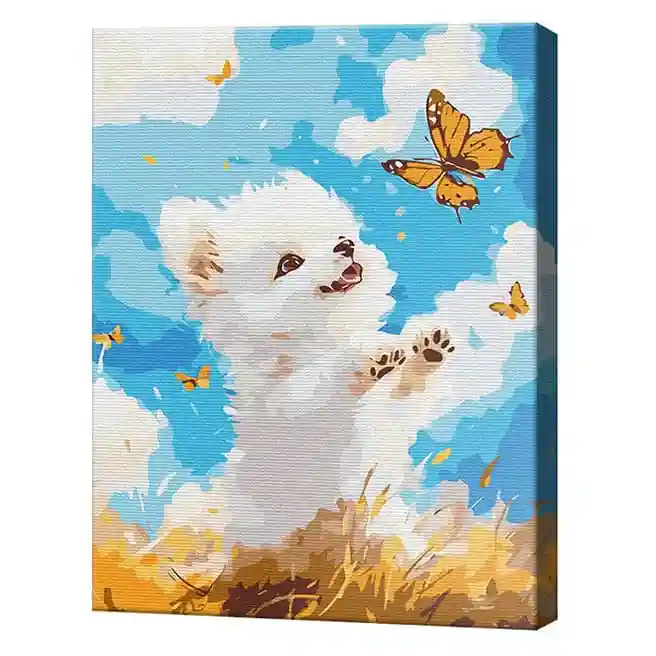 Игра с бабочкой, 30x40 см, картина по номерам