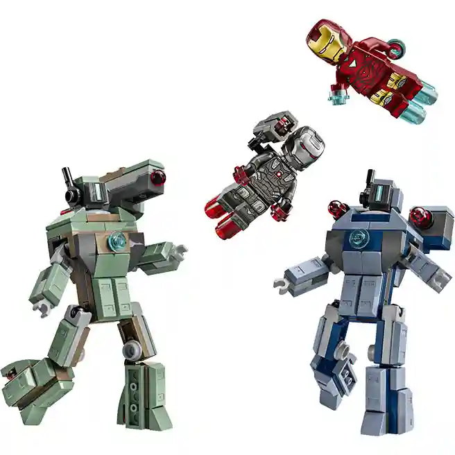 Constructor LEGO Marvel Iron Man și Mașină de Război vs. Drone Ciocan, art. 76320