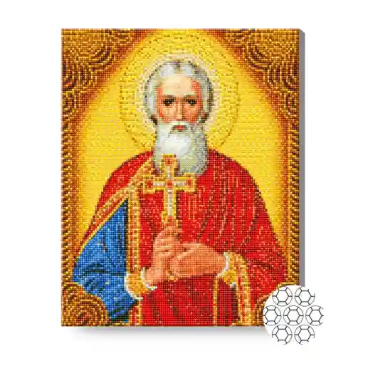 Святой Николай Чудотворец, 40х50 см, алмазная мозаика