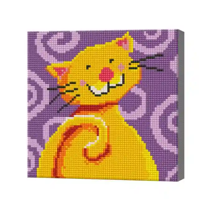 Pisoi roșcat, 20x20 cm, mozaic cu diamante
