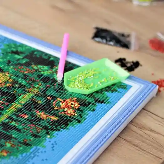 Pisoi roșcat, 20x20 cm, mozaic cu diamante