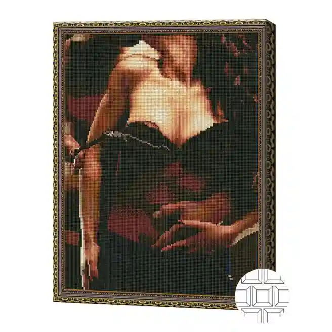 Mozaic cu diamante patrate 40x50 cm. Seara înflăcărată