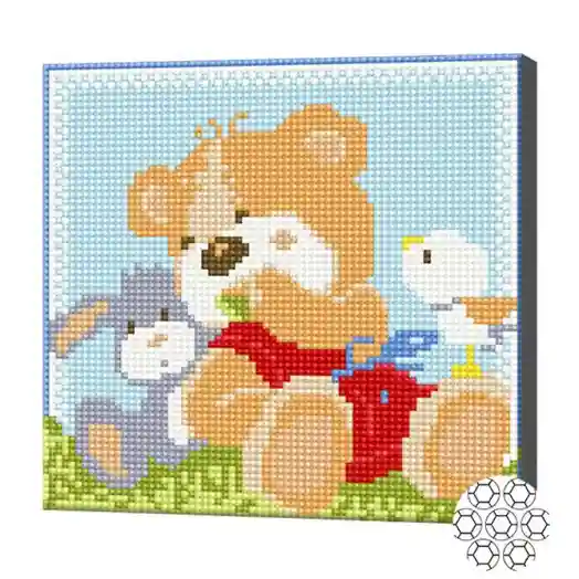 Mozaic cu diamante 20x20 cm Trei prieteni