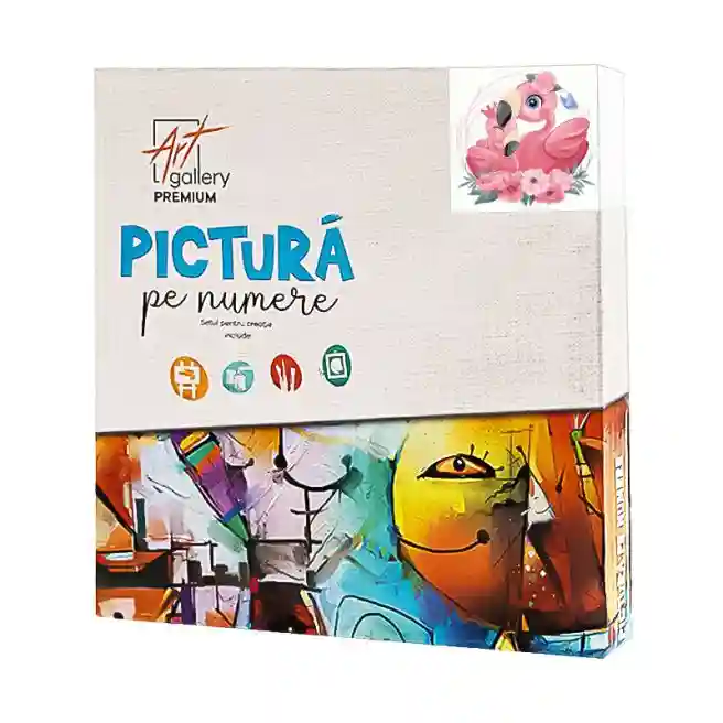 Flamingo mama cu fiica 20х20 cm, pictură pe numere