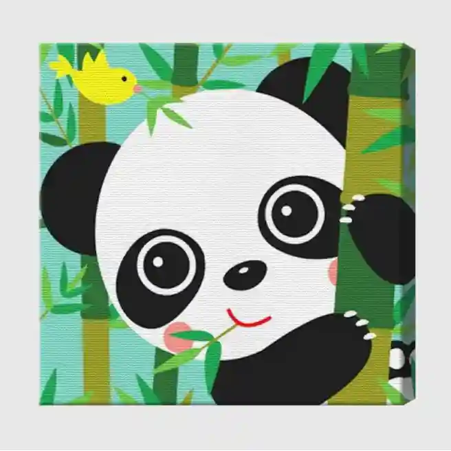 Panda în pădurea de bambus 20х20 cm, pictură pe numere
