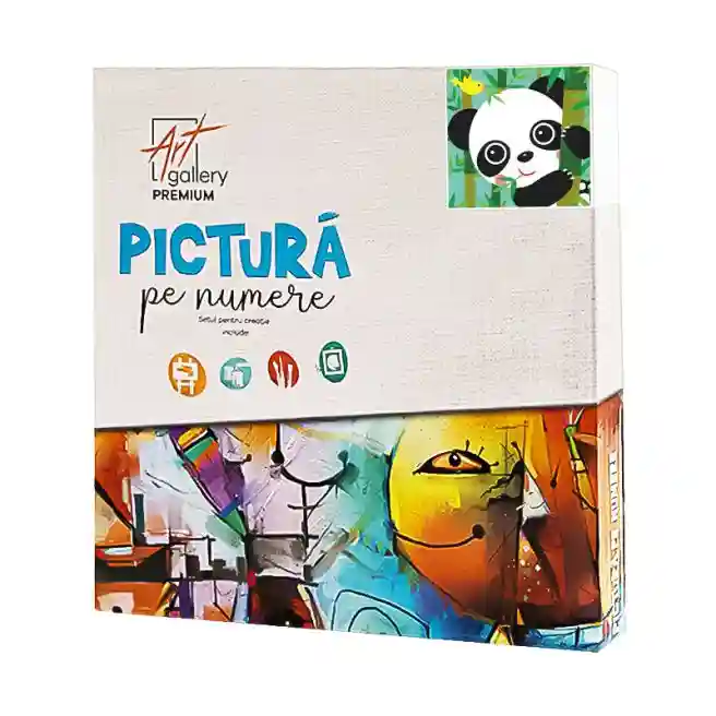Panda în pădurea de bambus 20х20 cm, pictură pe numere