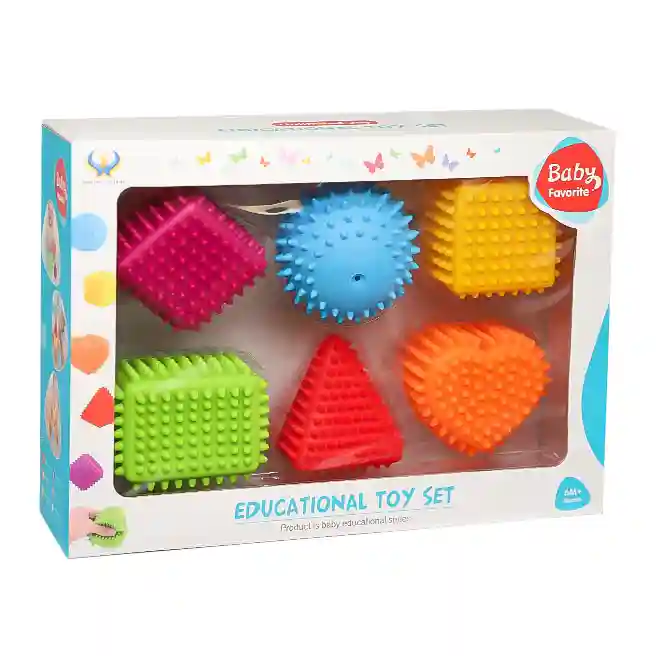Set de figuri geometrice tactile 6 buc, cod 1033D