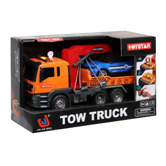 Camion de remorcare 1:14 cu lumină, sunet, portocaliu, cod 860209