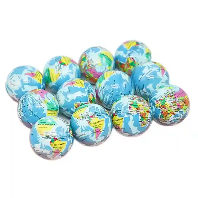Мяч "Карта мира", 7,5 см, 12 шт, код 860226