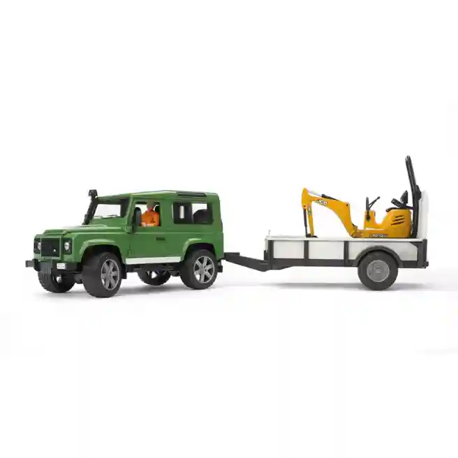 Mașină Land Rover Defender cu remorcă și excavator, cod 43247