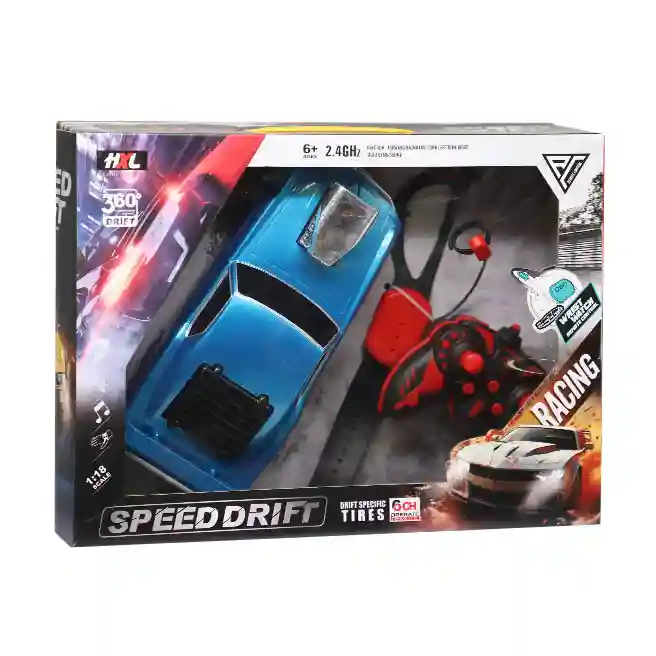 Mașină retro 1:18 cu telecomandă, albastră, cod 880235