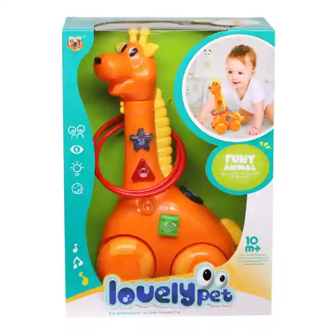 Girafă călăritoare cu lumini și sunet, portocaliu, cod 880231
