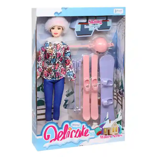Кукла "Зимние катания", в графити куртке, код 880282