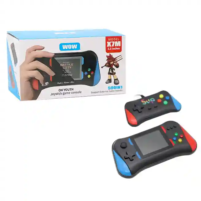 Консоль для двух игроков 500 in 1, цвет синий/ черный, код 239901