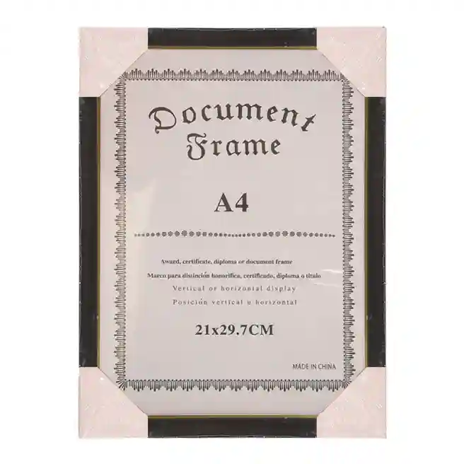 Rama foto A4, plastic, wenge cu margine aurita