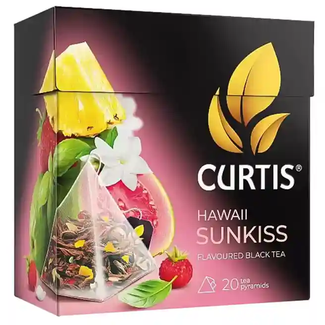 Чай Curtis Havai Sunkiss 20 пирамид, с ароматом гуавы, земляникой, ананасом и базиликом