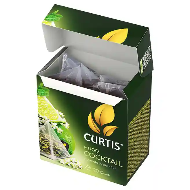 Чай Curtis Hugo Cocktail 20 пирамид ( зеленый чай c ароматом цветов бузины, нотами освежающего лайма и холодком мяты в послевкусии)
