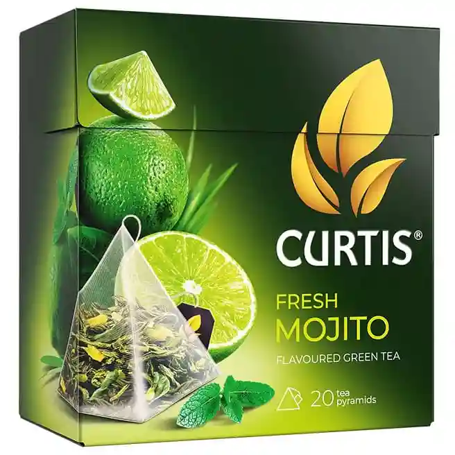 Чай Curtis Fresh Mojito 20 пирамид (зеленый чай с ароматом коктейля "Мохито", цитрусовой горчинкой, нотами лемонграсса и мяты)