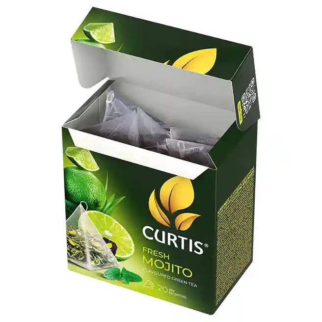 Чай Curtis Fresh Mojito 20 пирамид (зеленый чай с ароматом коктейля "Мохито", цитрусовой горчинкой, нотами лемонграсса и мяты)