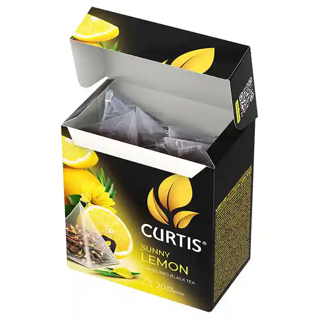 Чай Curtis Sunny Lemon 20 пирамид (Черный чай с ярким цитрусовым вкусом)