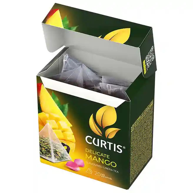Чай Curtis Delicate Mango 20 пирамид (Зеленый чай с нежным ароматом манго и цветов, экзотическими нотами)