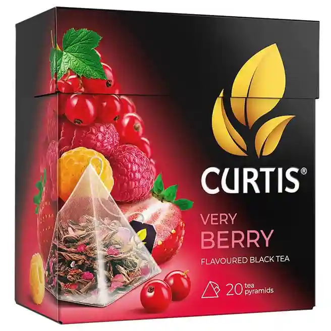 Чай Curtis Very Berry 20 пирамид (Черный чай с ароматом спелых ягод и лепестками цветов ноты малины, клубники и красной смородины)