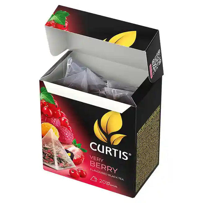 Чай Curtis Very Berry 20 пирамид (Черный чай с ароматом спелых ягод и лепестками цветов ноты малины, клубники и красной смородины)