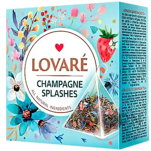 Чай LOVARE Splashes of champagne 32 пакетика, зеленый, черный цейлонский