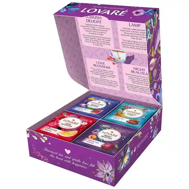Ceai LOVARE Oriental Assorted 32 plicuri (4 tipuri de ceai negru aromatizat kenyan)